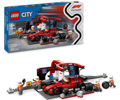 Klocki LEGO® LEGO City 60443 F1® Pit stop i mechanicy z bolidem Ferrari
